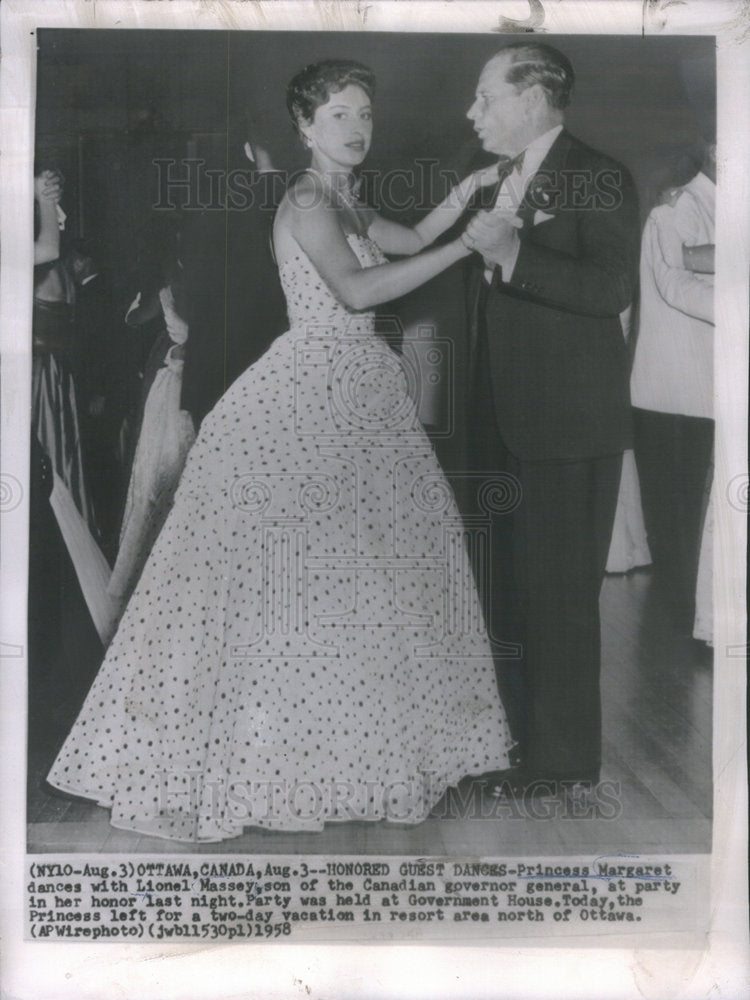 1958 PRINCESS MARGARET LIONEL MASSEY GOVERNMENT HOUSE-Historic Images