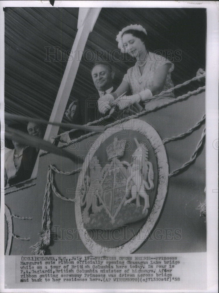 1958 Princess Margaret opens Okanagan Lake bridge British Columbia-Historic Images