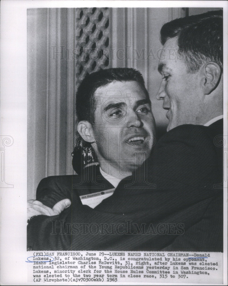 1963 Press Photo Donald Lukens National Chairman Young Republicans - Historic Images