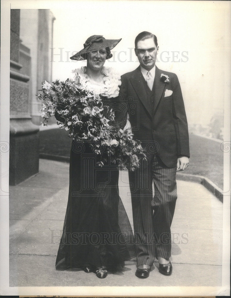 1934 MR. AND MRS. JOHN V. MARA MARRIAGE  NEW YORK CITY-Historic Images