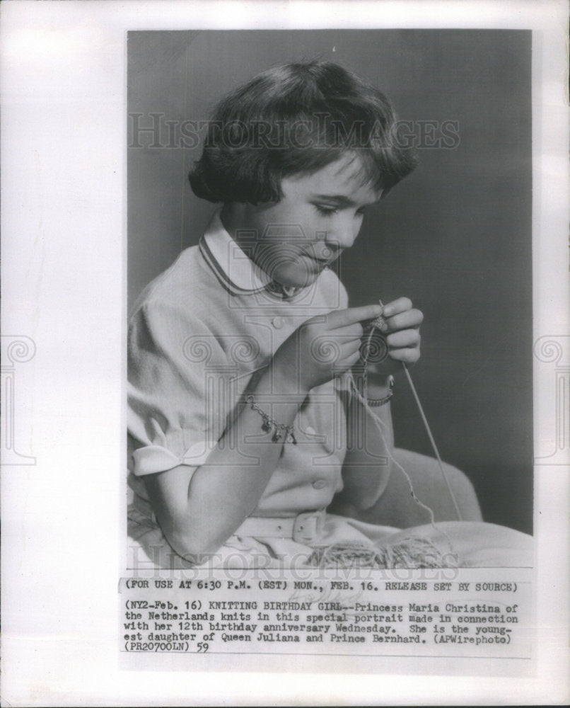 1959 PRINCESS MARIA CHRISTINA NETHERLANDS 12TH BIRTHDAY ANNIVERSARY-Historic Images