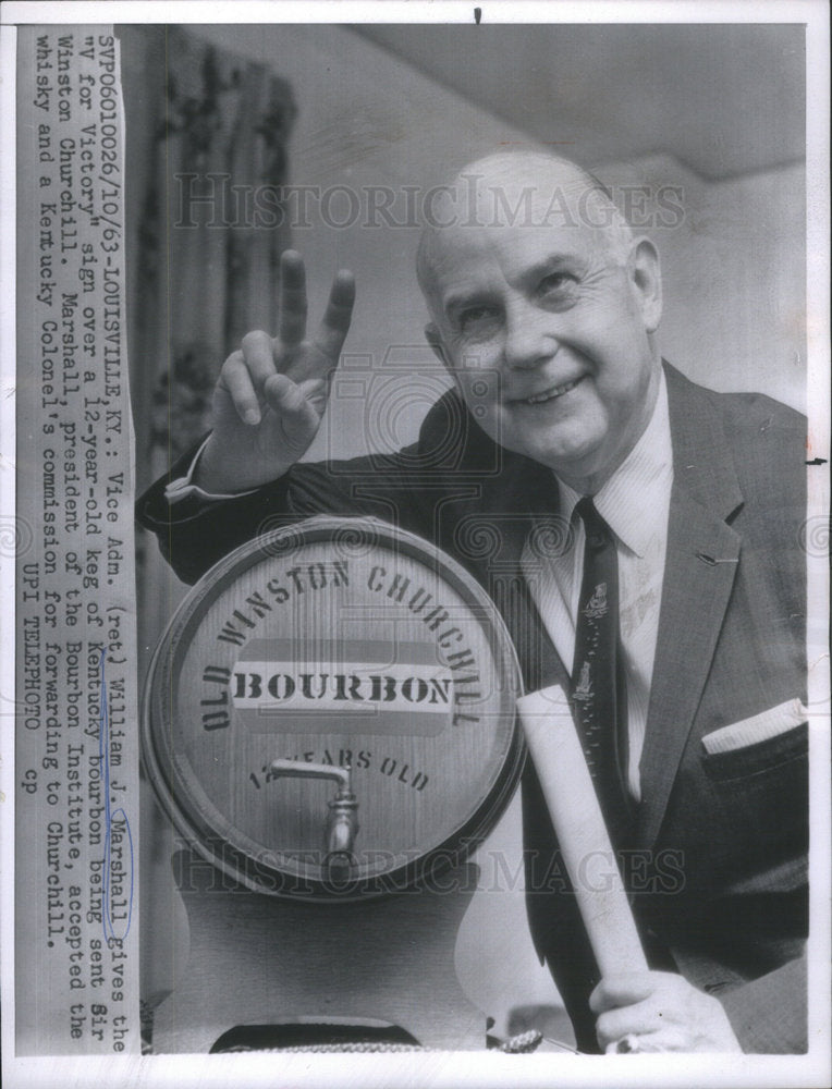 1963 William  Marshall Kentucky Bourbon Winston Churchill-Historic Images