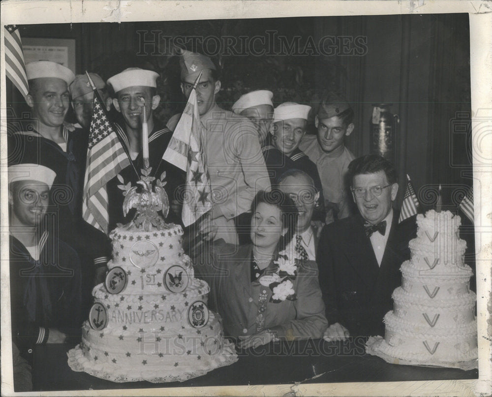 1943 Mayor Edward J. Kelly Chicago Service Men Anniversary-Historic Images