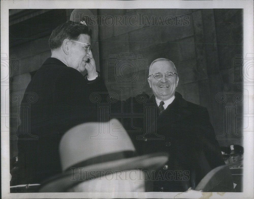 1946 President Harry Truman Chicago Mayor Ed Kelly Union Station-Historic Images