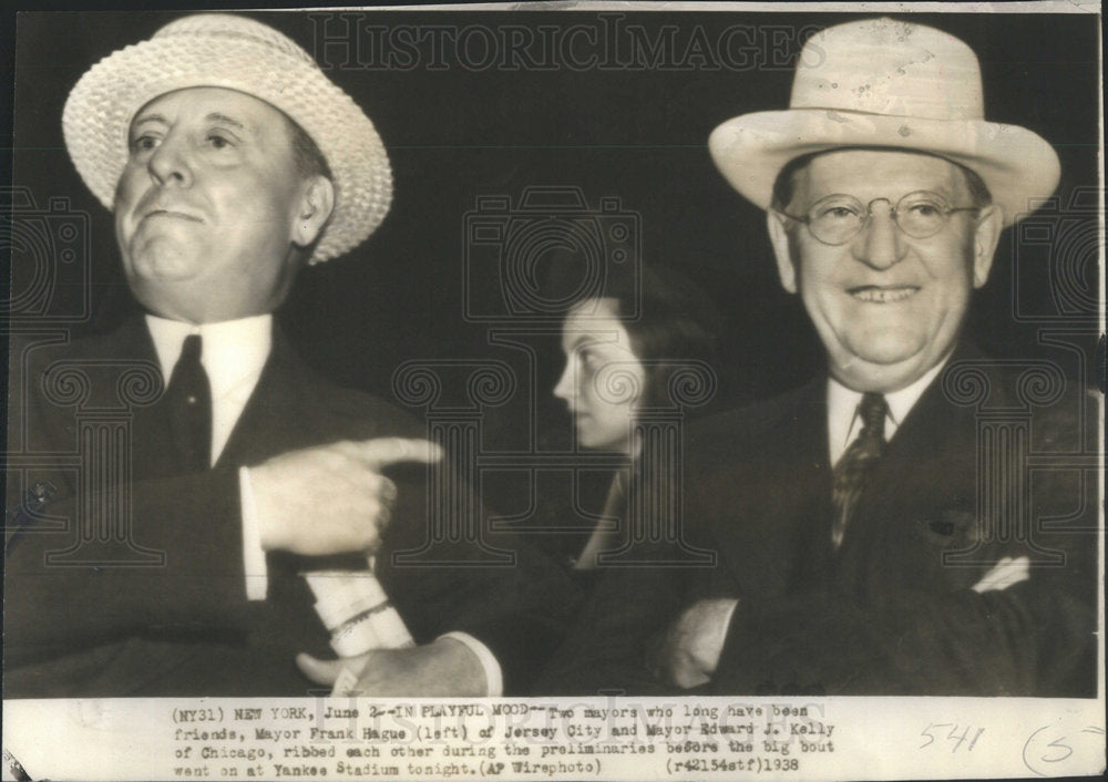 1938 Mayor Frank Hague Jersey City Mayor Edward J Kelly  Chicago-Historic Images