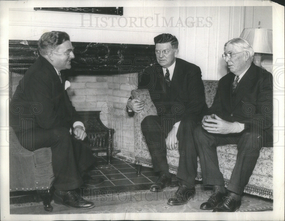 1936 Press Photo Herman Bundesen Chicago  Edward  Kelly Patrick Nash America - Historic Images