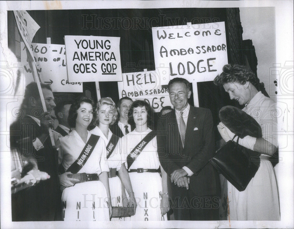 1960  Young Republicans Greet Henry Cabot Lodge in Chicago-Historic Images