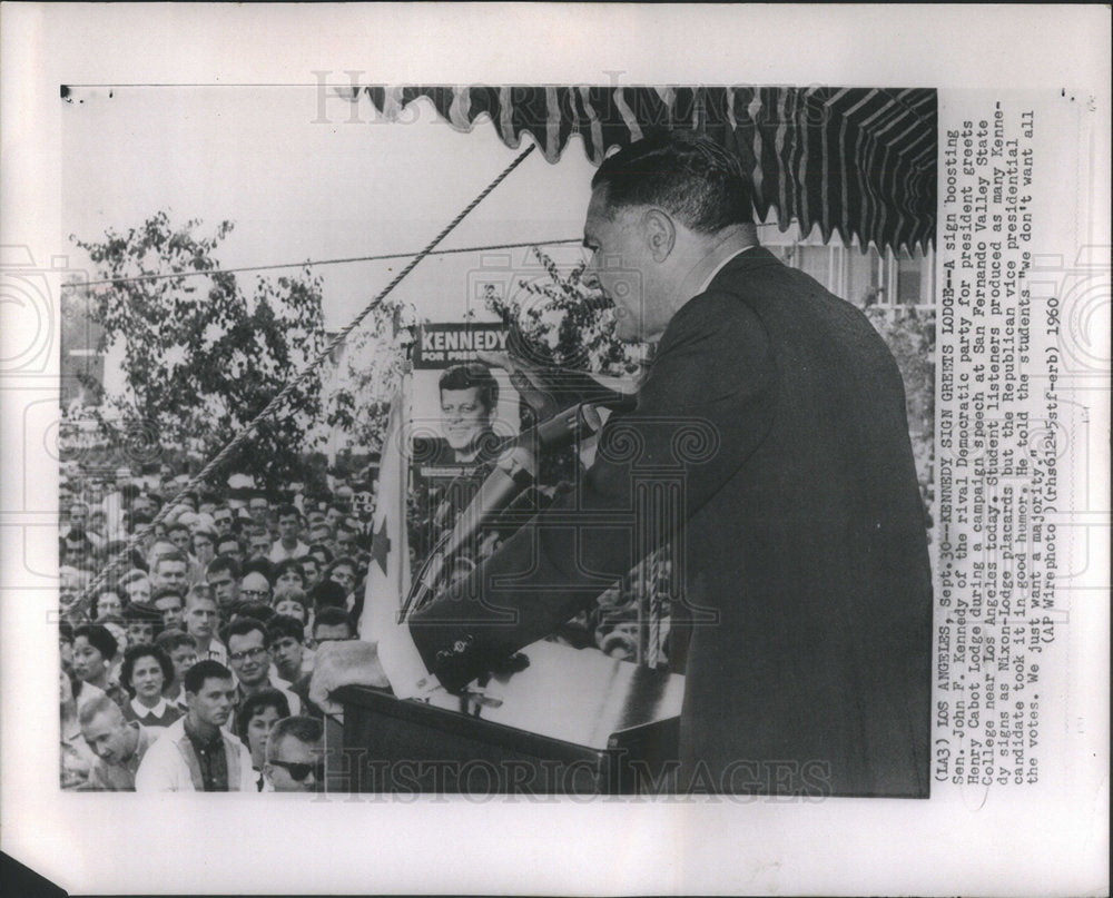 1960 Senator John Kennedy Democratic president Henry Cabot Lodge-Historic Images