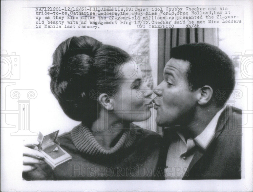 1963 Twist Idol Chubby Checker Catharina Lodder Holland-Historic Images