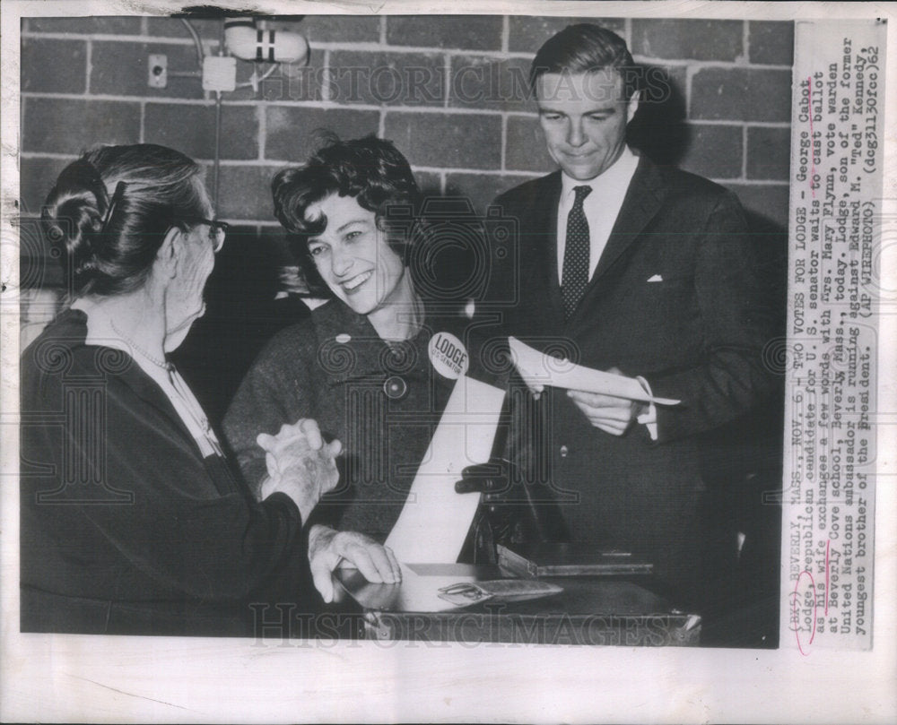 1962 George Cabot Lodge Republican Candidate US Senator Mary Flynn-Historic Images