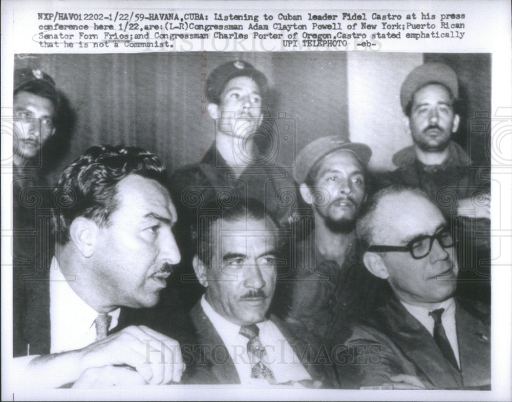 1959 Castro Press Conference Adam Powell Forn Frios Charles Powell-Historic Images