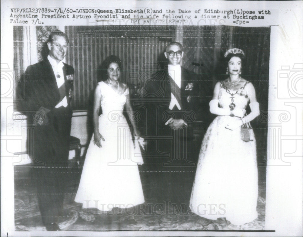 1960 Queen Elizabeth Duke Edinburgh Argentine President Frondizi-Historic Images