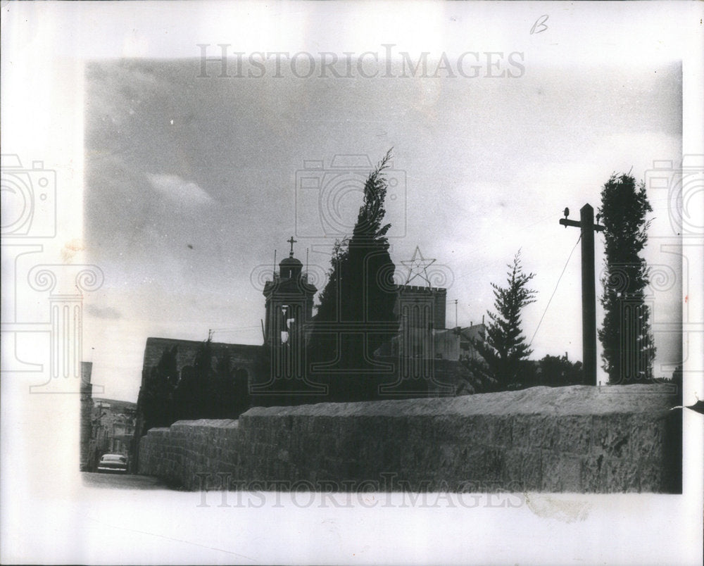 1961 A Star marks the Church of the Nativity the site may Bethlehem - Historic Images