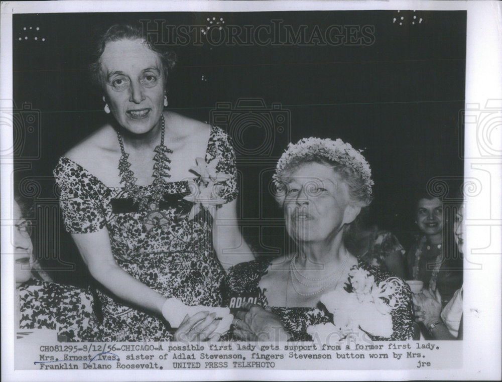 1956 Franklin Delano Roosevelt Mrs Ernest Ives Adlai Stevenson Lady-Historic Images