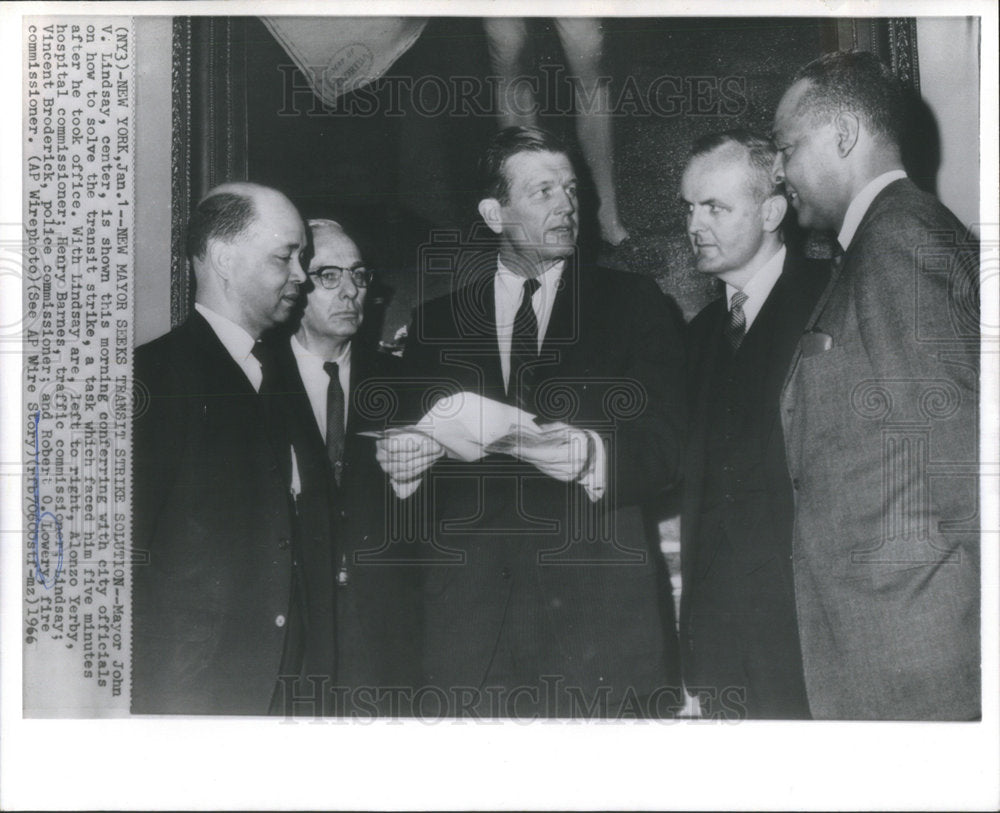 1966 Mayor John V. Lindsay is Conferring with City Officials-Historic Images