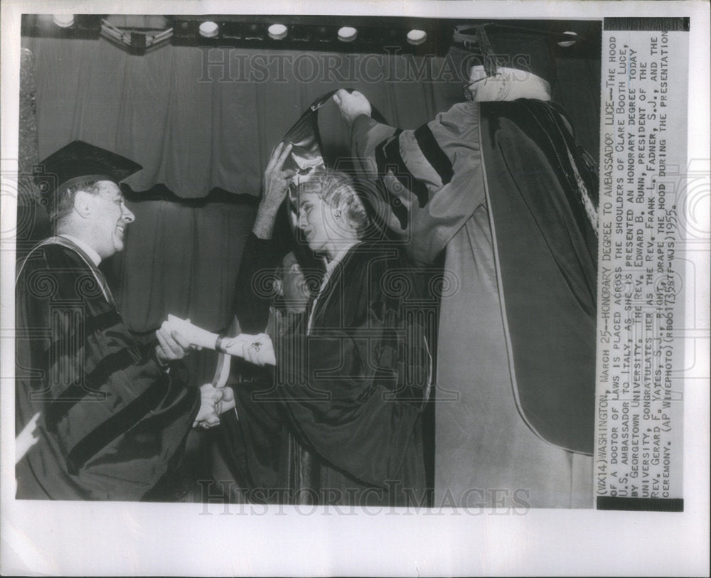 1955 Honorary Degree Ambassador Doctor Clare Booth Luce.-Historic Images