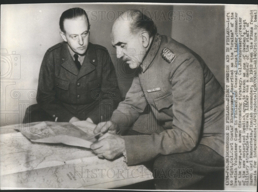 1940 Colonel Carl Gustaf Ehrensvärd Swedish Military Architect - Historic Images