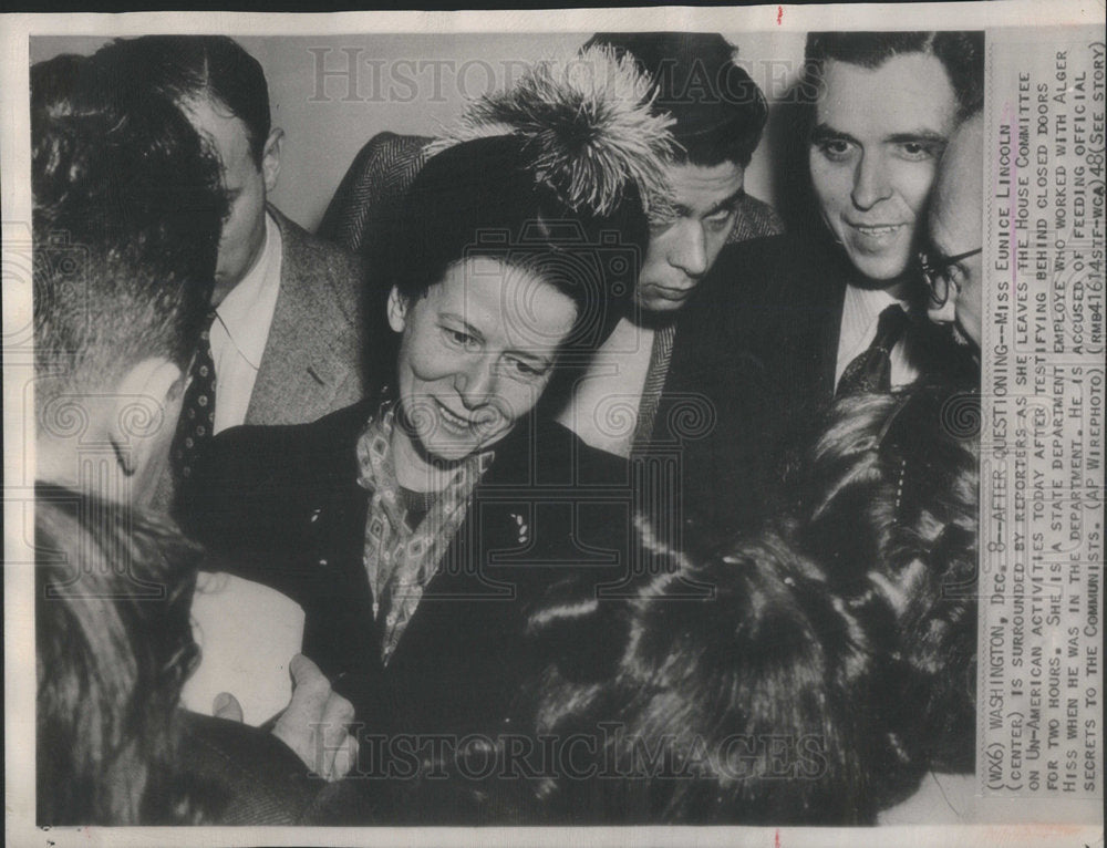 1948  Eunice Lincoln American Alger House Committee Testifying-Historic Images