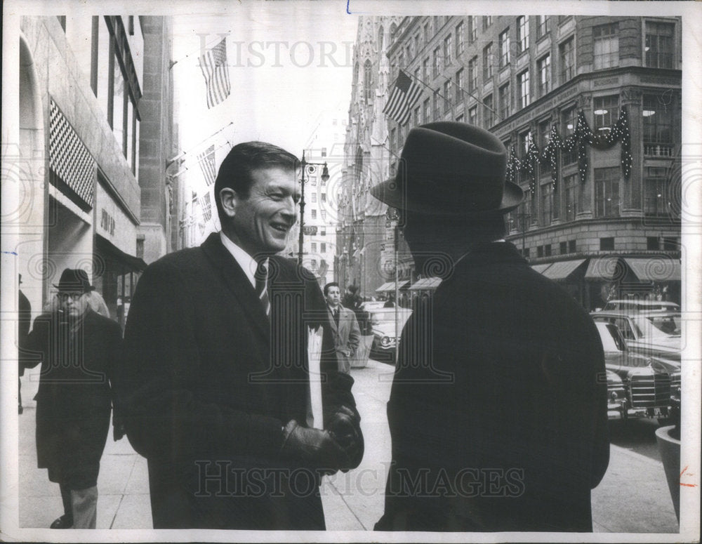 1965 Congressman John Lindsay greets early morning subway riders-Historic Images