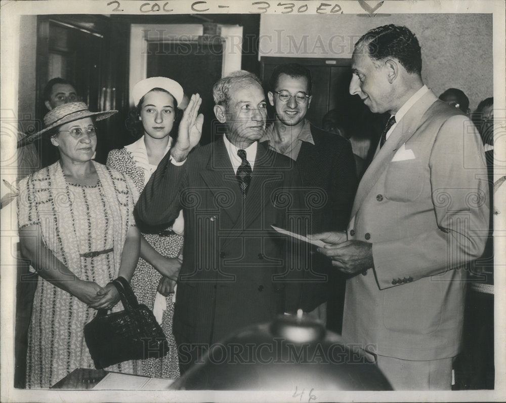 1939 Samuel Levin Talking Oath As Member Of School Board With Family-Historic Images