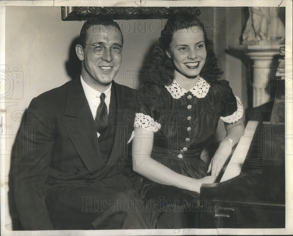 1939 Miss Lagorio and John Landreth Sending Out Tea Invitations-Historic Images