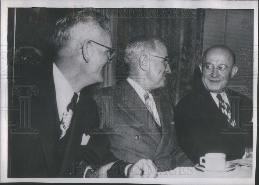 1948 Press Photo President Truman Eddie Jacobson Tom Evans Luncheon - Historic Images