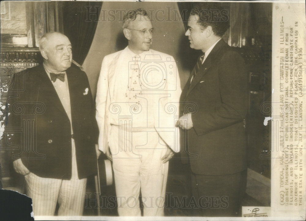 1936 George Harding Rep. National Committeeman and Wayland Brooks Re-Historic Images