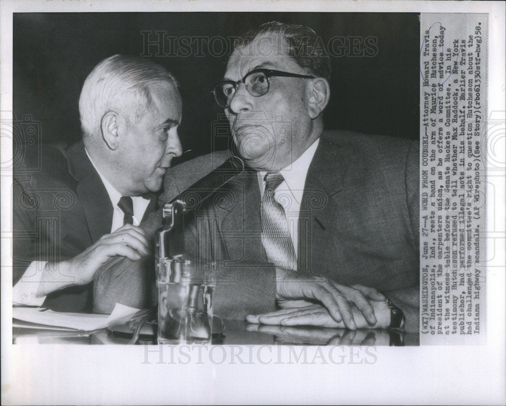 1958 Atty. Howard Travis with Maurice Hutcheson president of the car-Historic Images