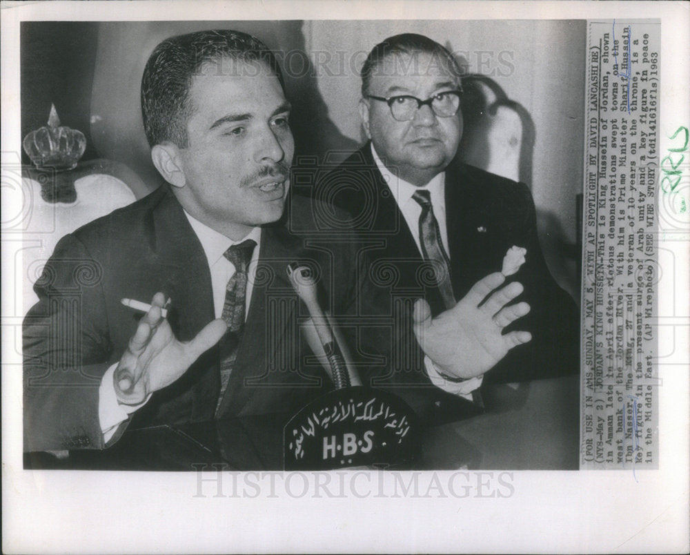 1963 Jordan Prime Minister Sharif Hussein Bin Nasser-Historic Images