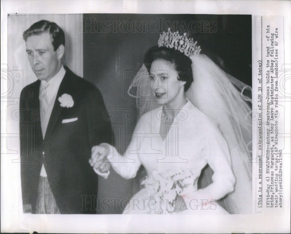 1960 Press Photo Princess Margaret Weds Anthony Armstrong Jones - Historic Images