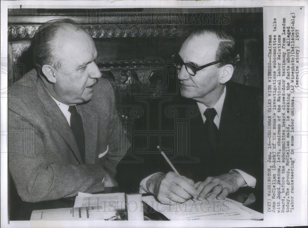 1957 John McClellan Senate Subcommittee Talks With Boyd Beedom-Historic Images