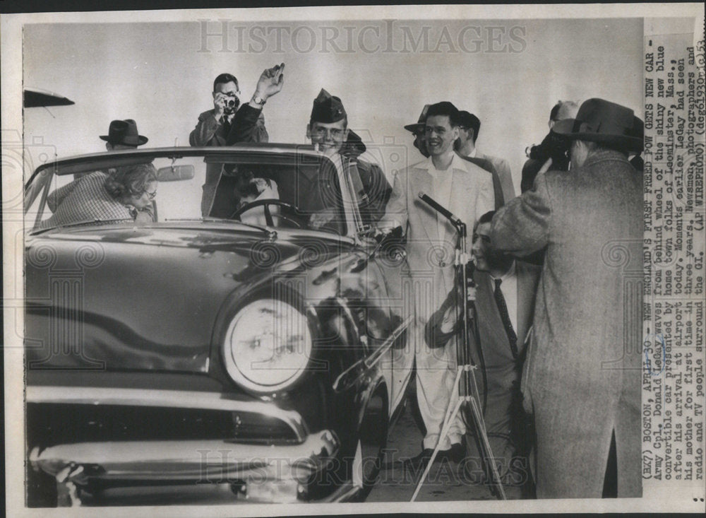 1953 Army Col Donald LeGay, New England&#39;s 1st Freed POW Gets New Car - Historic Images