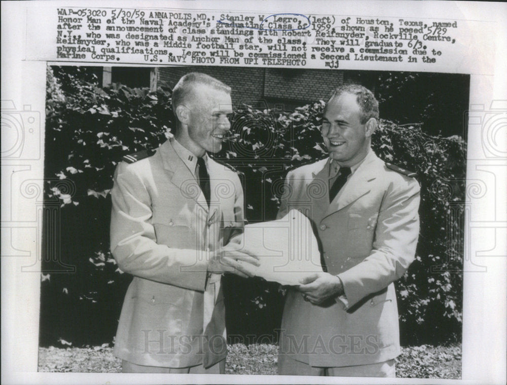 1959 Stanley Legro, Class of 1959 Honor Man of the Naval Academy-Historic Images