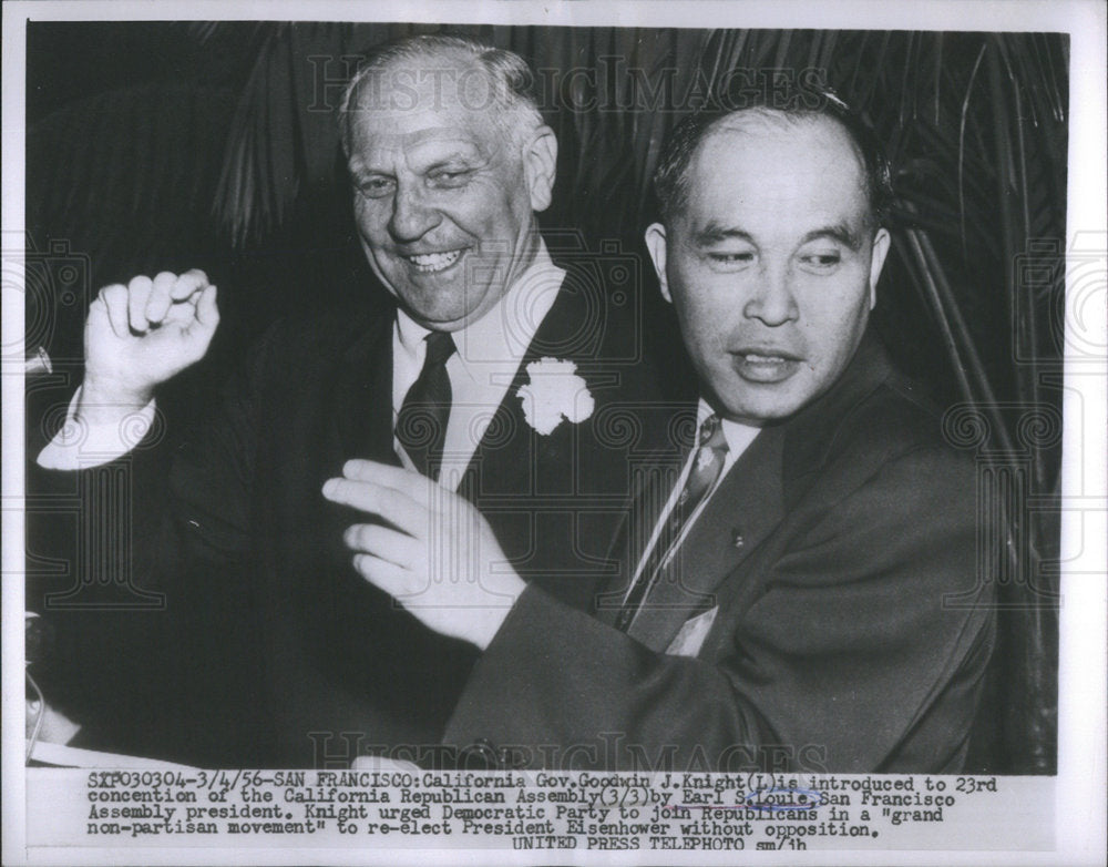 1956 California Goodwin Knight Earl Louie Republican Eisenhower-Historic Images