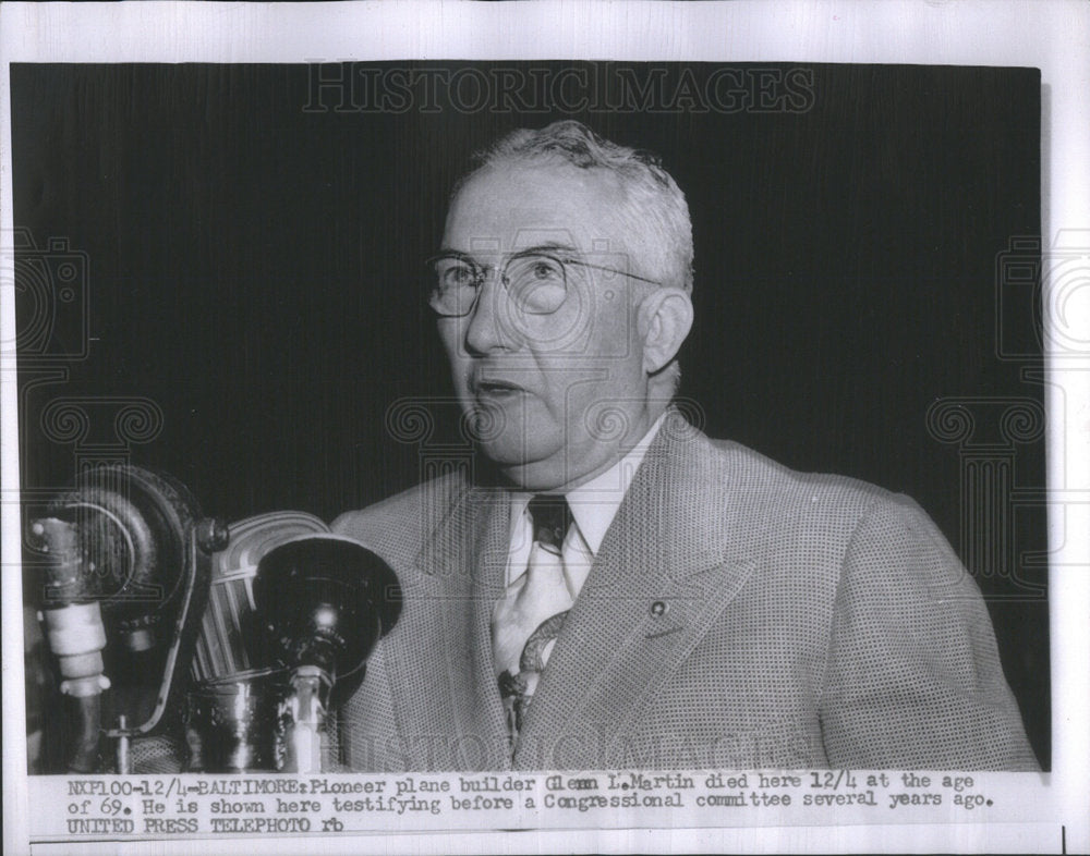 1955 GLENN L. MARTIN AMERICAN AVIATION PIONEER CONGRESSIONAL-Historic Images