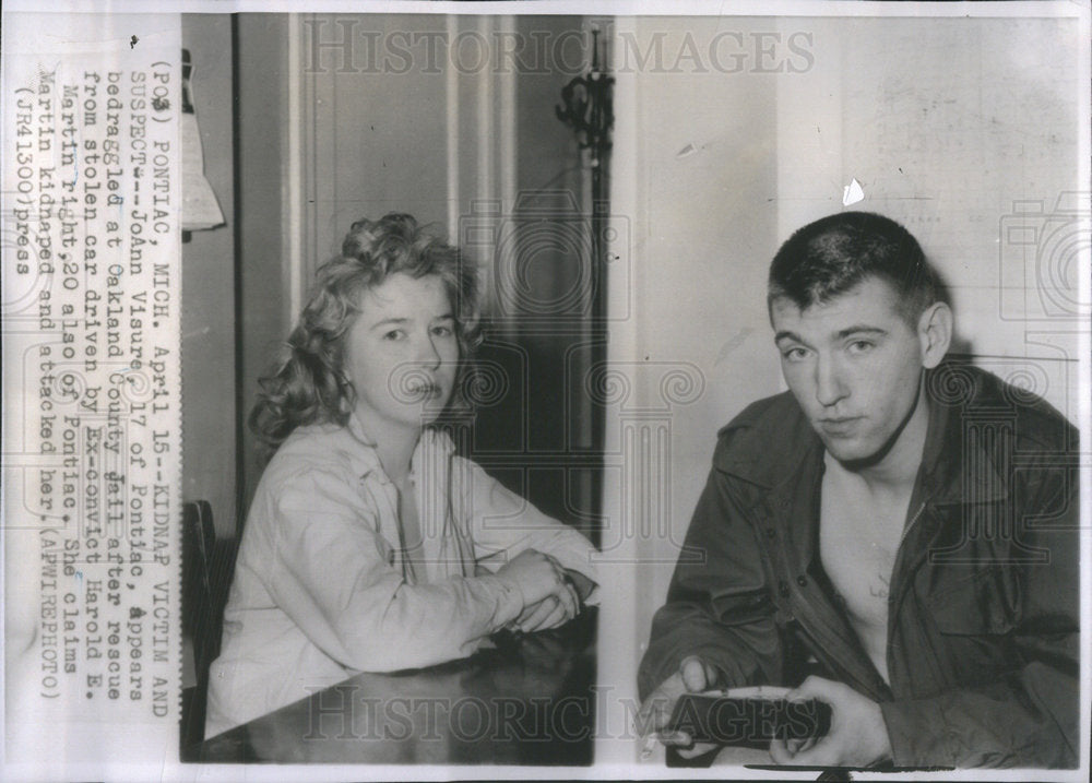 1959 Kidnap Victim Joann Visur Pontiac Oakland county Jail Harold-Historic Images