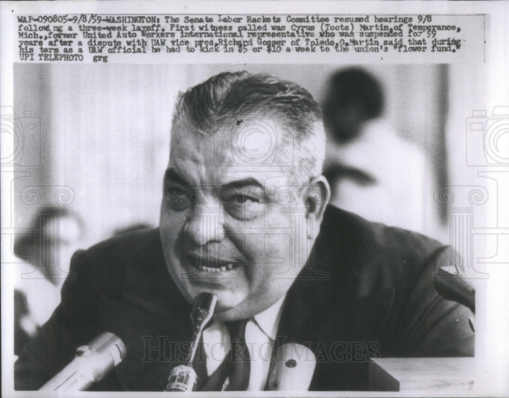 1959 Cyrus (Toots) Martin American Labor Leader-Historic Images