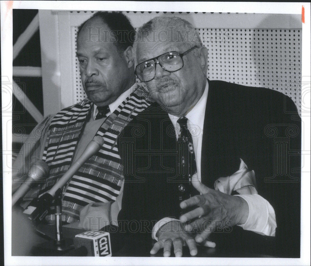 1994 Rev Wilfred Reid Vernon Jarrett press conference Grant Memoria-Historic Images