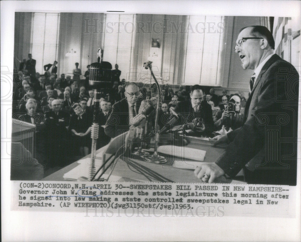 1963 Governor John King New Hampshire Politician - Historic Images