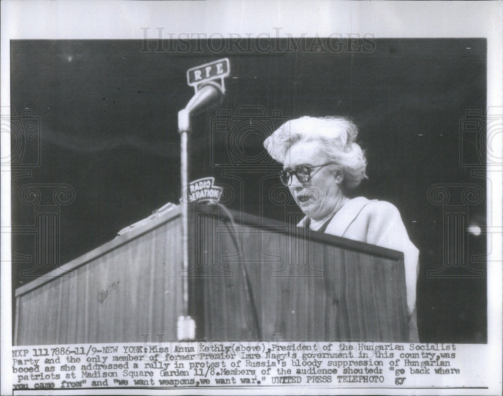 Miss Anna Kethly, President of the Hungarian Socialist Party-Historic Images
