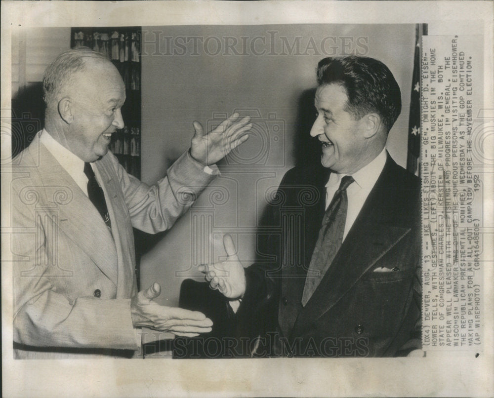 1952 Dwight Eisenhower Home Congressman Charles Kersten Milwaukee-Historic Images