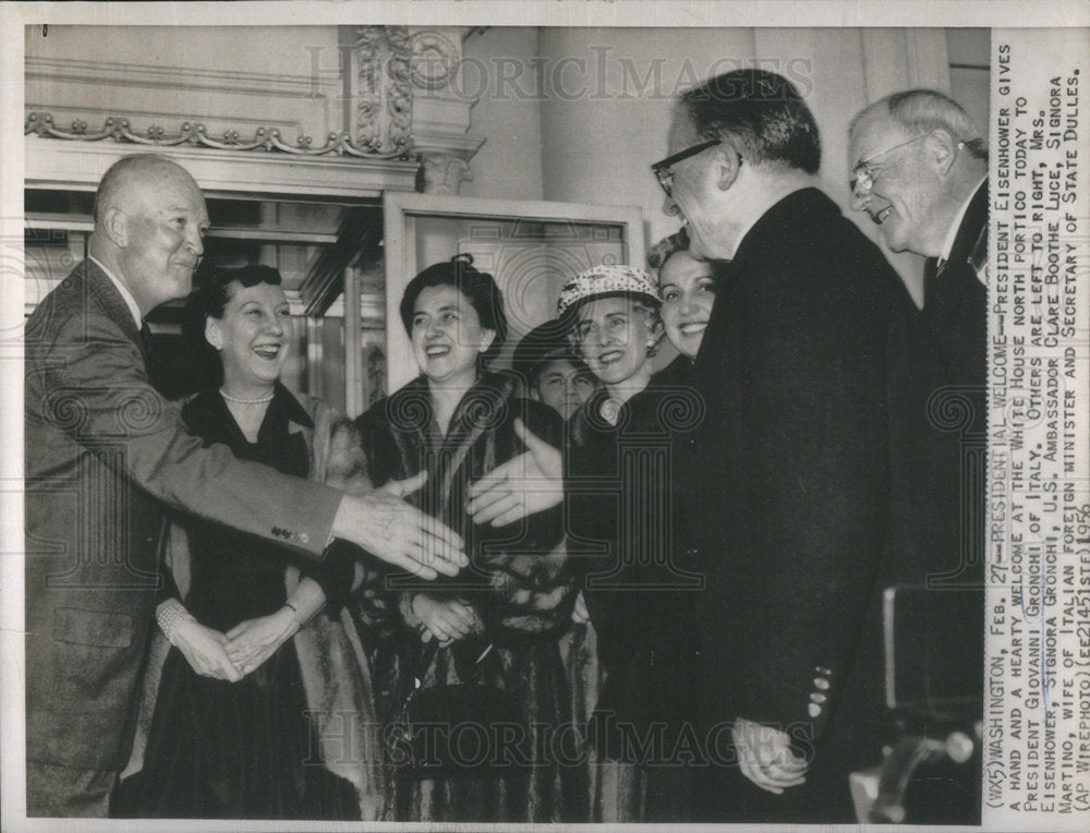 1956 President Eisenhower President Giovanni Gronchi Italy-Historic Images