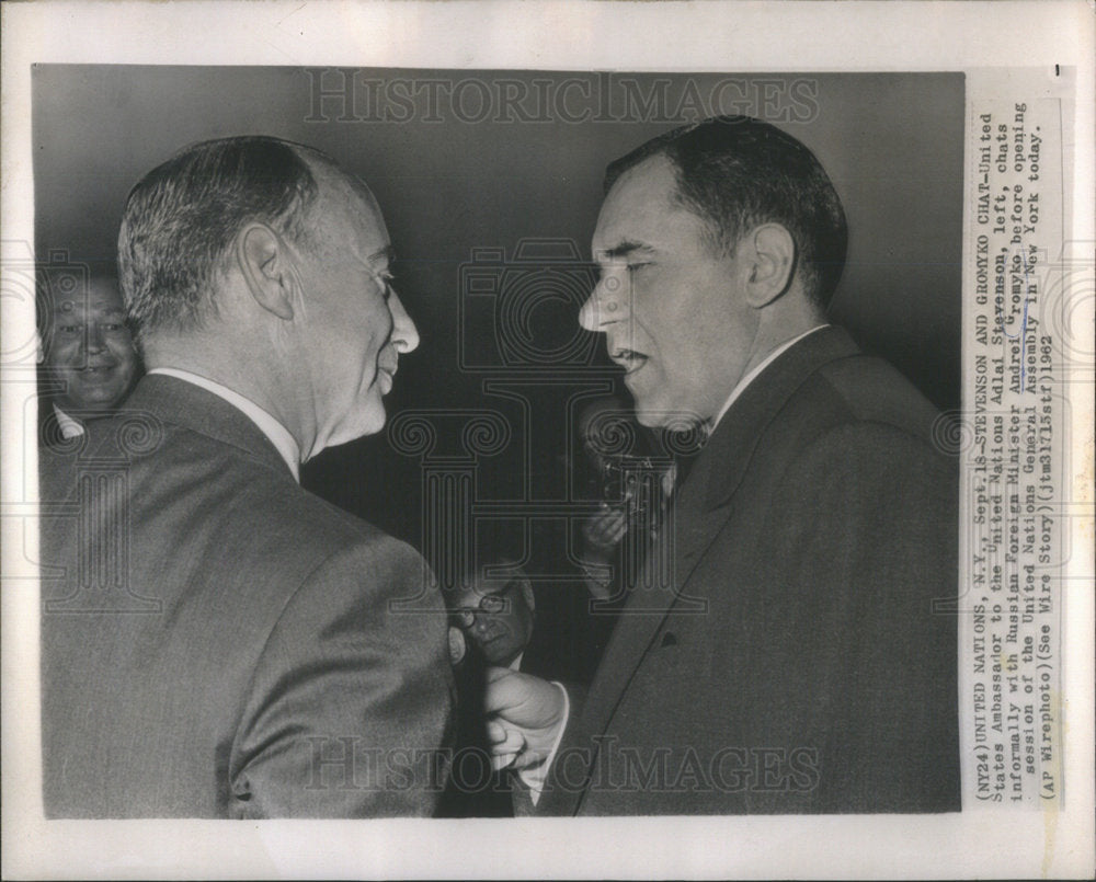 1962 Adlai Stevenson  Russian Foreign Minister Andrei Gromyko-Historic Images