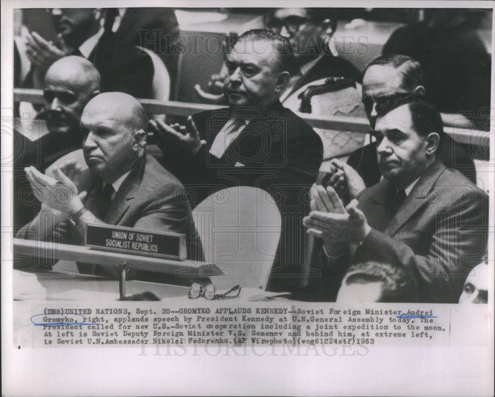 1963 Soviet Foreign Minister Andrei Gromyke at UN General Assembly - Historic Images