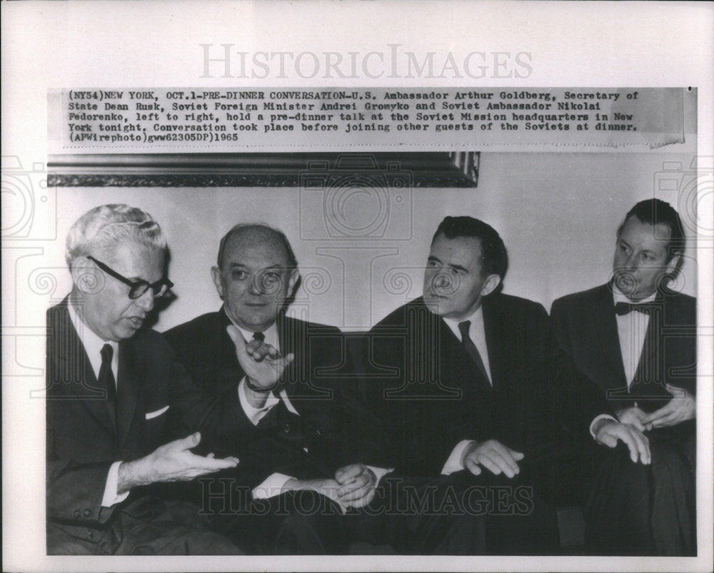 1965 Soviet Foreign Minister Andrei Gromyko Arthur Goldberg Dean-Historic Images