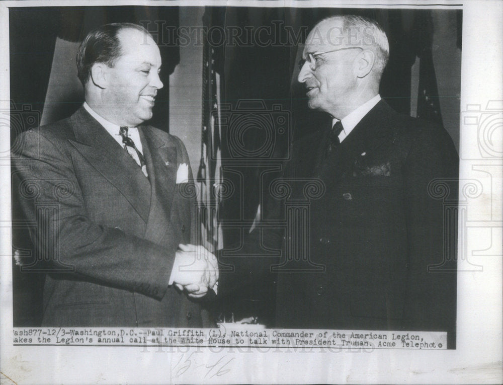 None Paul Griffith National Shakes Hand With President Truman At White House-Historic Images