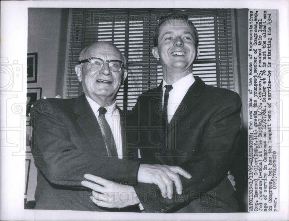 1965 Rep. Emanuel Celler with youngest member Rep. Jed Johnson-Historic Images