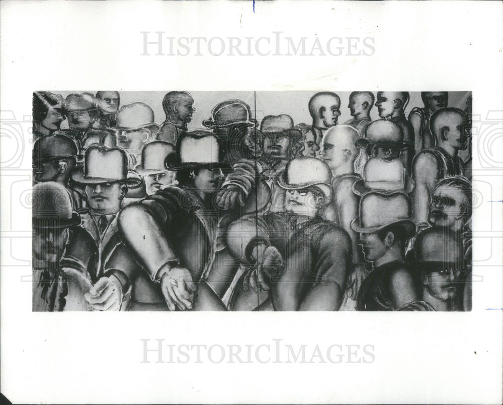 1972 Lester Johnson American Exhibition Martha Jackson Gallery Scene - Historic Images