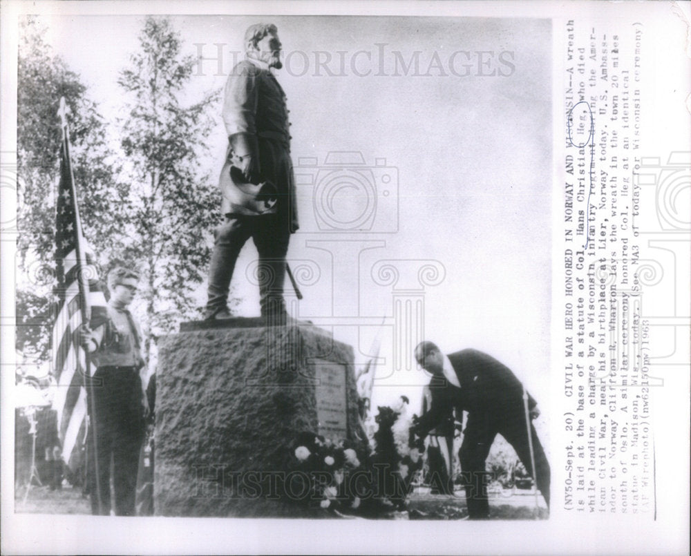 1963 Col. Han Christian Heg Statue-Historic Images