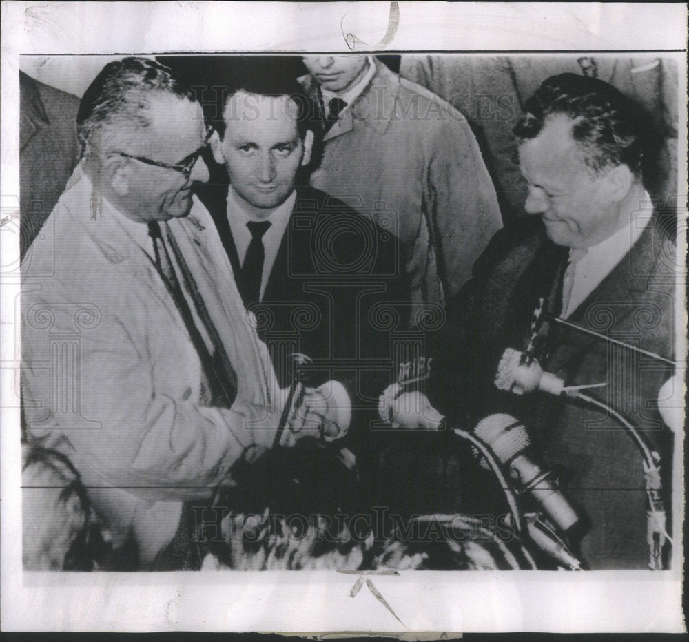 1961 US VP Lyndon Johnson and West Berlin Mayor Willy Brandt-Historic Images